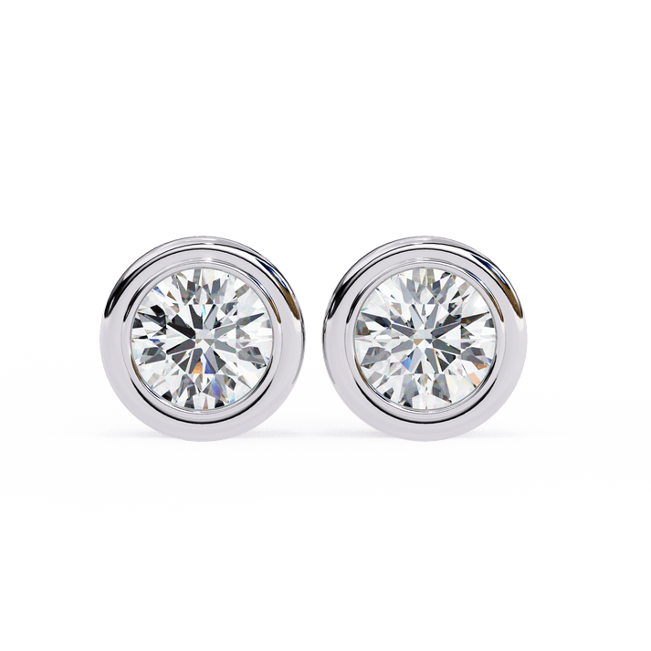 Premium Round Cut Diamond Stud Earrings