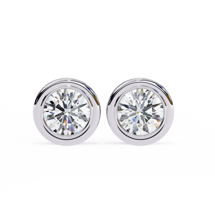 Chrome Diva 1.28ct Lab Grown OR Moissanite Round Stud Earrings