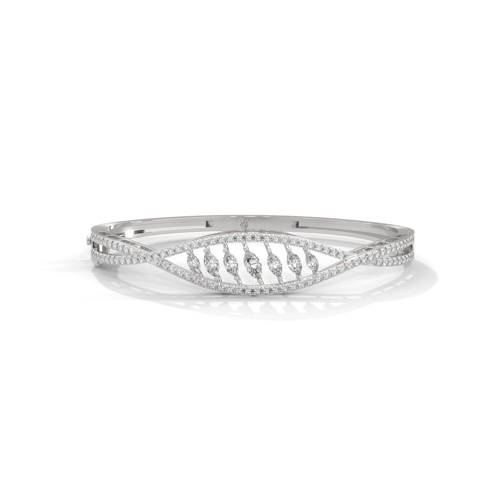 Elegant Waves of Harmony Lab Grown Diamond Bracelet
