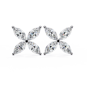 Platinum Desire Lab Grown & Moissanite Marquise Earrings
