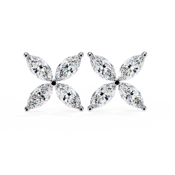 Platinum Desire Lab Grown & Moissanite Marquise Earrings