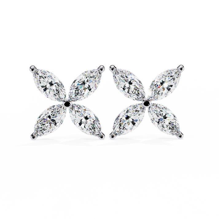 Platinum Desire Lab Grown OR Moissanite Marquise Earrings
