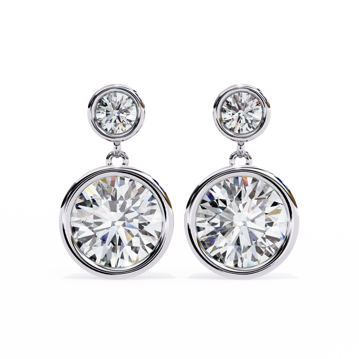 Eclipse Elegance Lab Grown OR Moissanite Dangle Earrings