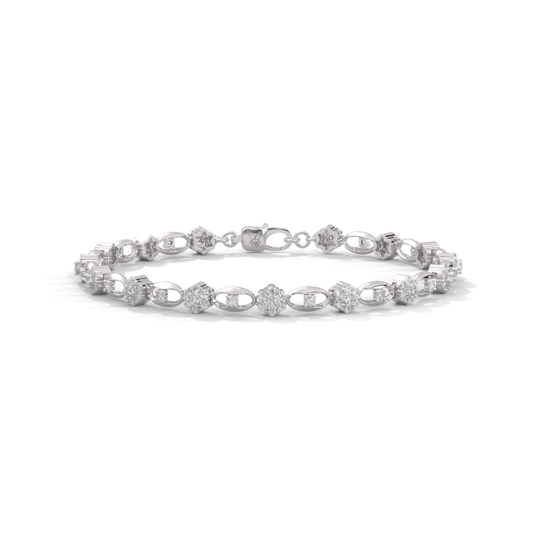 Nuala Round Lab Grown Diamond OR Moissanite Bracelet