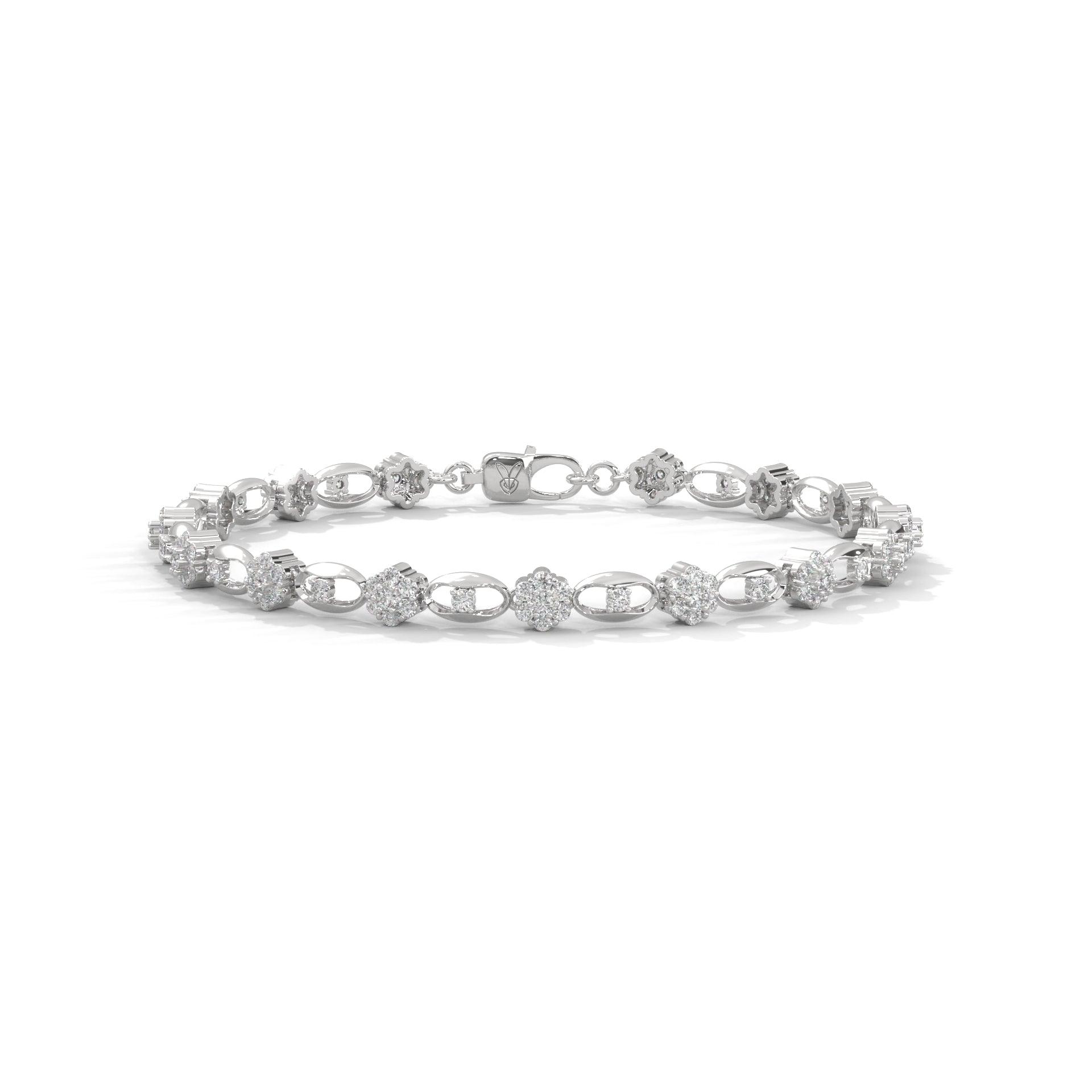 Nuala Round Lab Grown Diamond OR Moissanite Bracelet