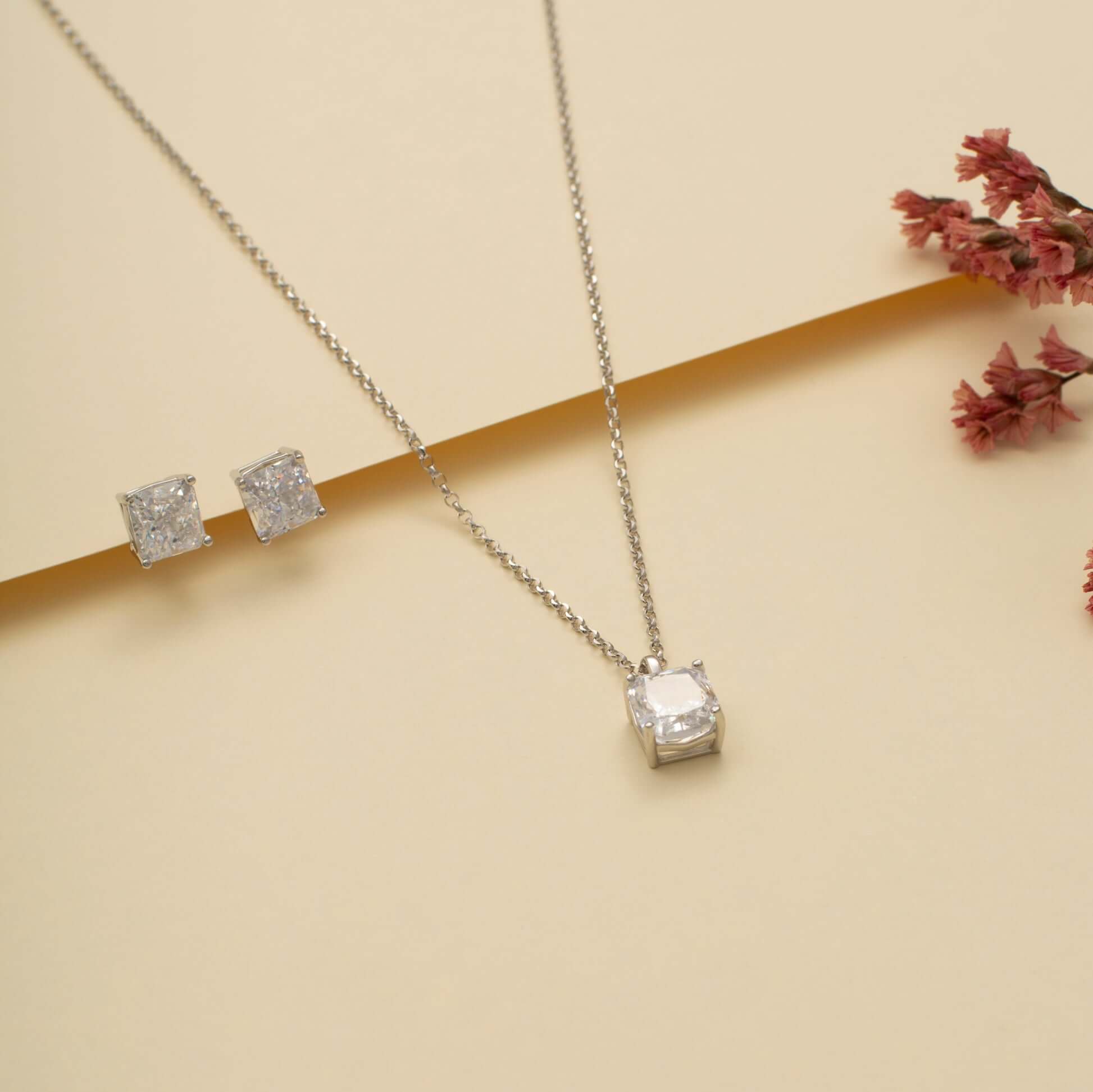 Eternal Glow Pendant & Stud Earrings Set | Luxury Jewellery