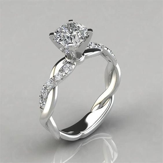 Twist Round Cut Engagement ring